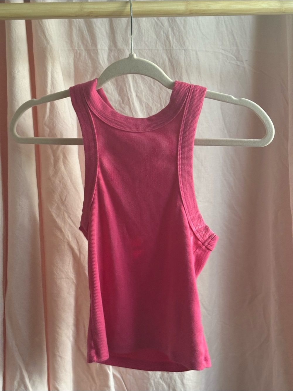 Old Navy Hot Pink Ribbed Racerback Tank - Picture 3 of 5